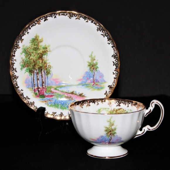 Queen Anne Pink Floral Teacup Set | Ridgway Potteries Vintage Tea Cup & Saucer - Picture 11 of 16